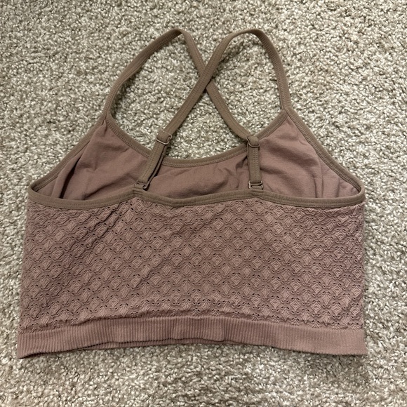 Colsie Crochet Bralette - Brown Crop Top Bra - Picture 2 of 3
